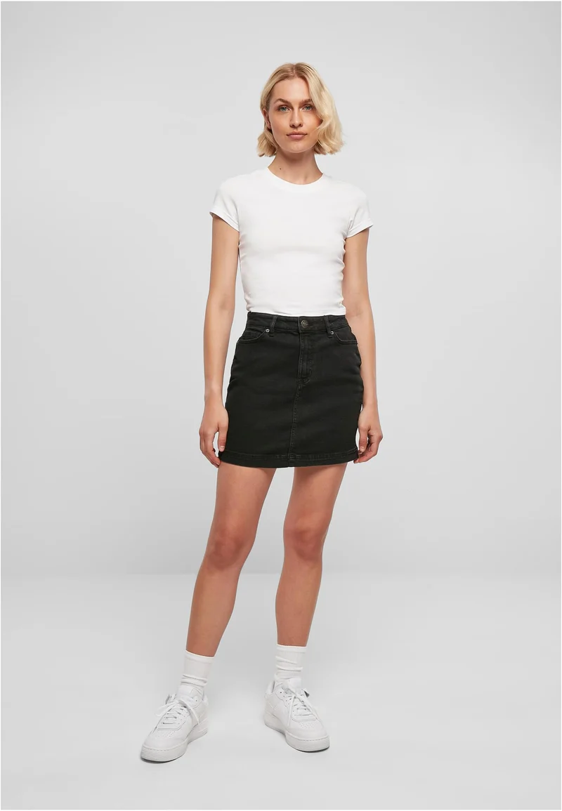 UC Organic Stretch Denim Mini Skirt 32 BLACK