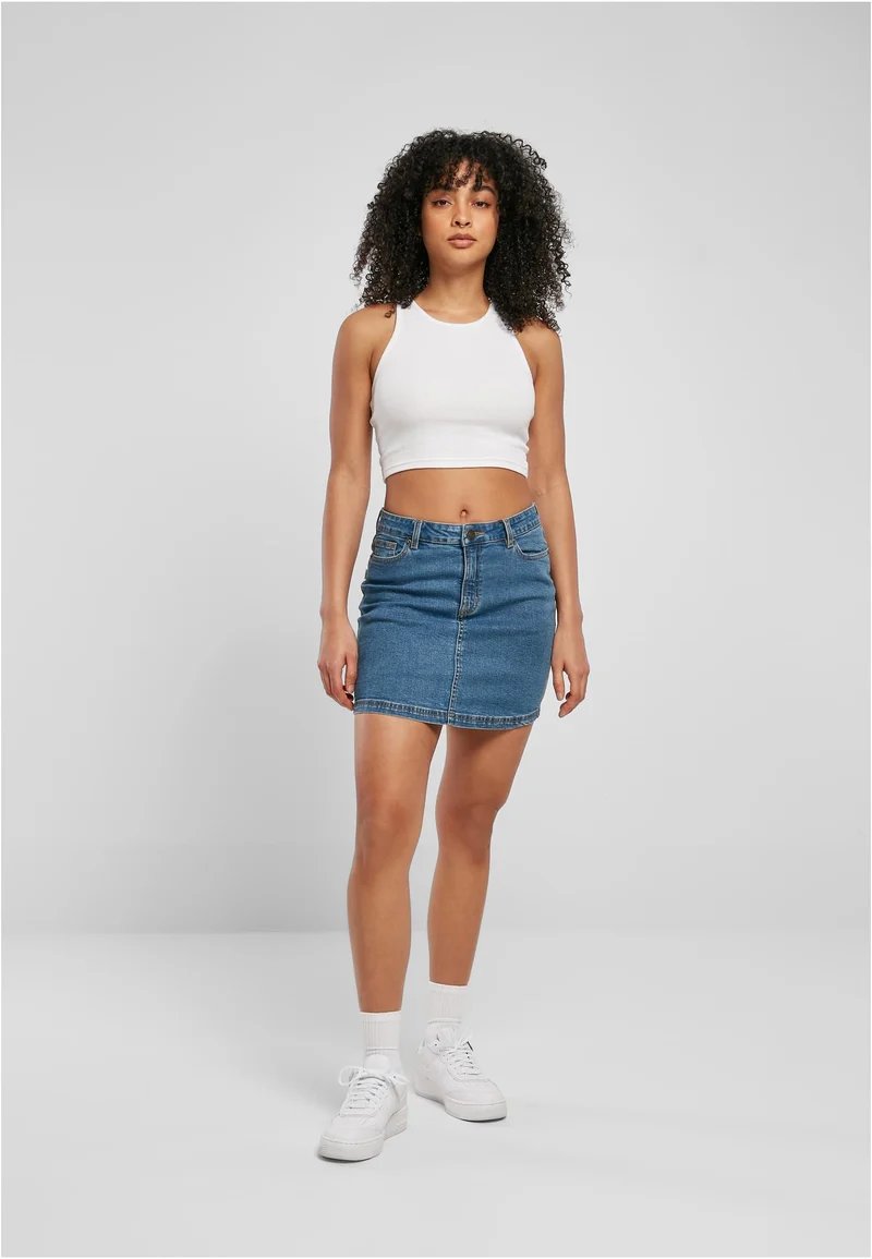 UC Organic Stretch Denim Mini Skirt 32 BLACK