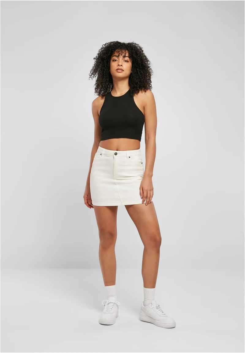 UC Organic Stretch Denim Mini Skirt 32 BLACK