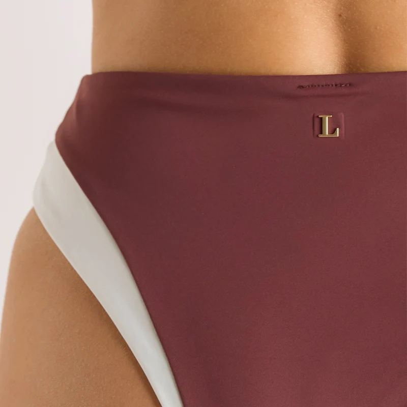 Monaco Hochtaillierter Bikini-Slip - Pflaume
