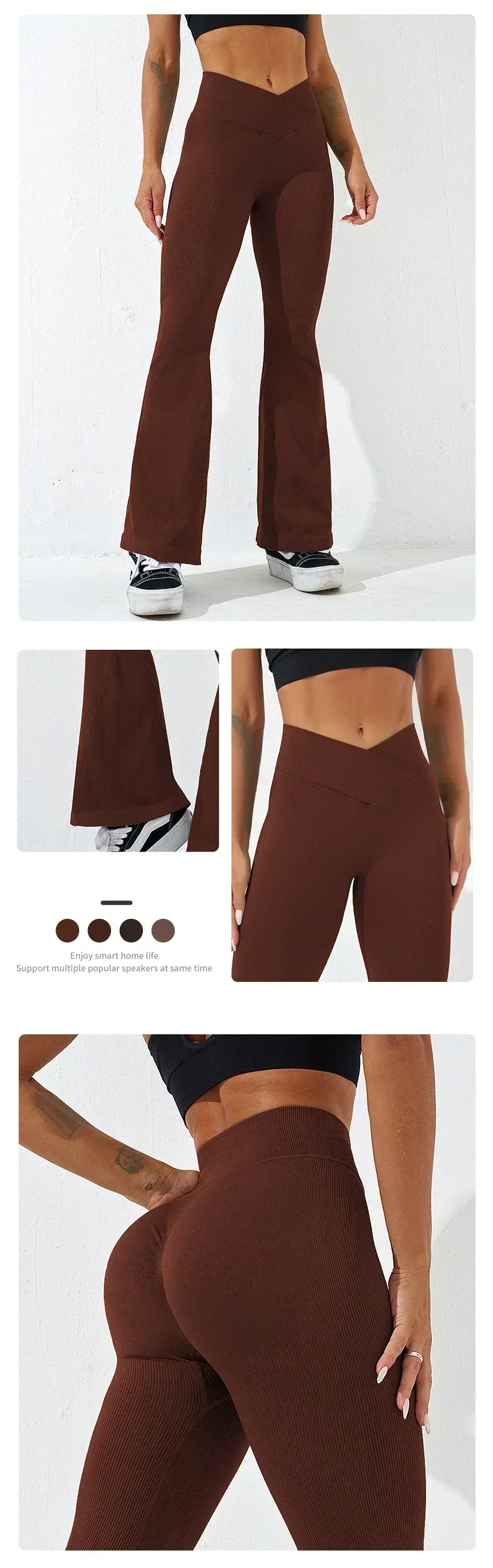 Leggins Donna Push up Vita Alta Pantaloni Sportivi Fitness Yoga Palestra Tuta