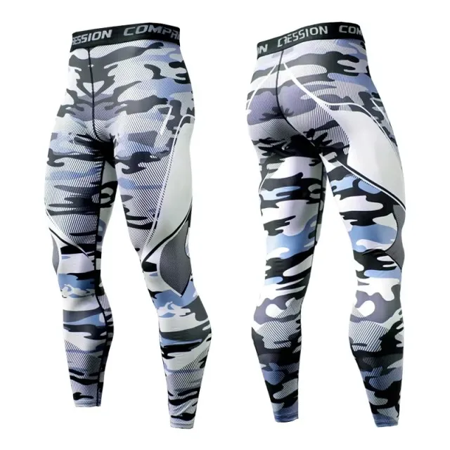 Pantaloni a Compressione da Uomo Leggings Calcio Corsa Palestra Leggins Calza