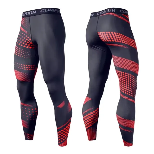 Pantaloni a Compressione da Uomo Leggings Calcio Corsa Palestra Leggins Calza