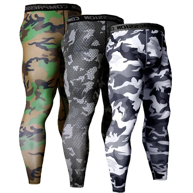Pantaloni a Compressione da Uomo Leggings Calcio Corsa Palestra Leggins Calza