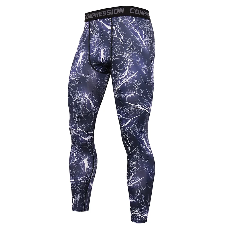 Pantaloni a Compressione da Uomo Leggings Calcio Corsa Palestra Leggins Calza