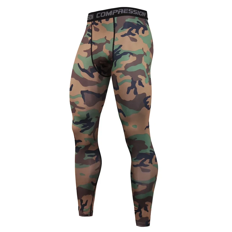 Pantaloni a Compressione da Uomo Leggings Calcio Corsa Palestra Leggins Calza
