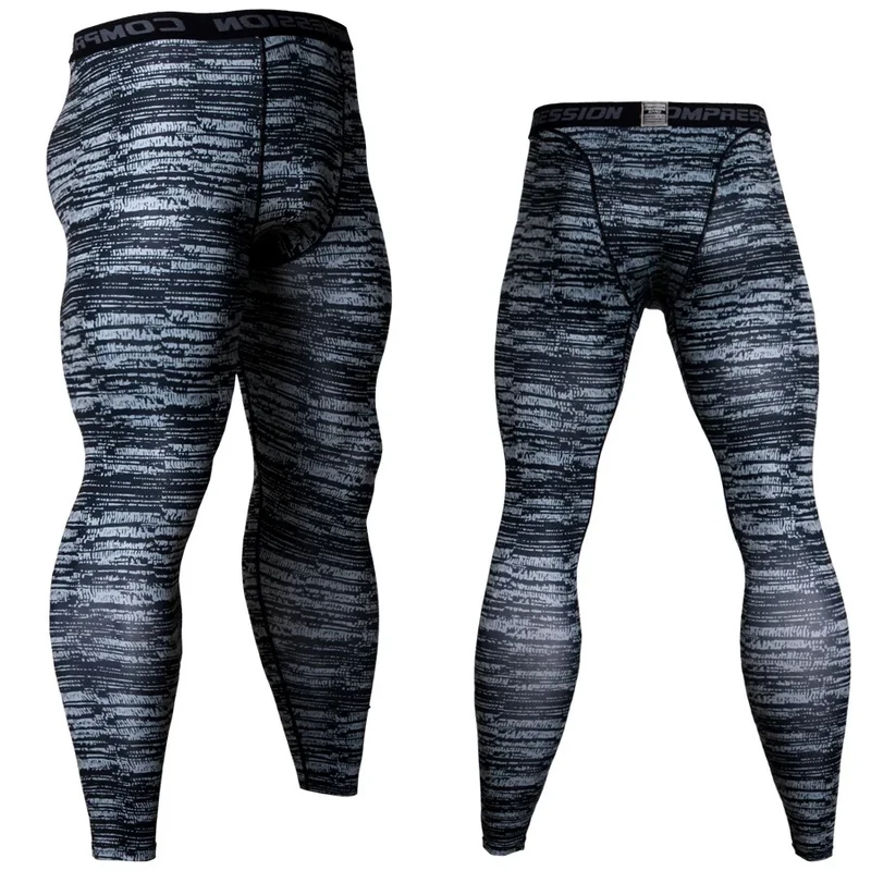 Pantaloni a Compressione da Uomo Leggings Calcio Corsa Palestra Leggins Calza
