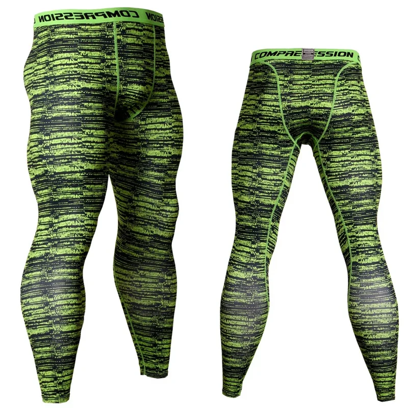 Pantaloni a Compressione da Uomo Leggings Calcio Corsa Palestra Leggins Calza