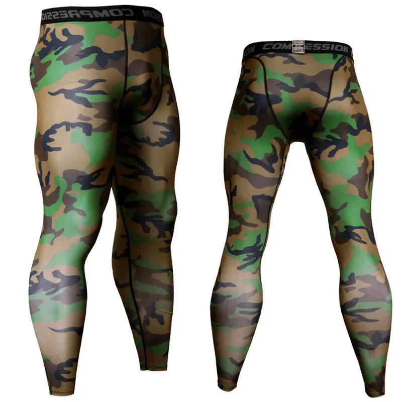 Pantaloni a Compressione da Uomo Leggings Calcio Corsa Palestra Leggins Calza