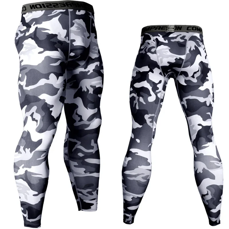 Pantaloni a Compressione da Uomo Leggings Calcio Corsa Palestra Leggins Calza