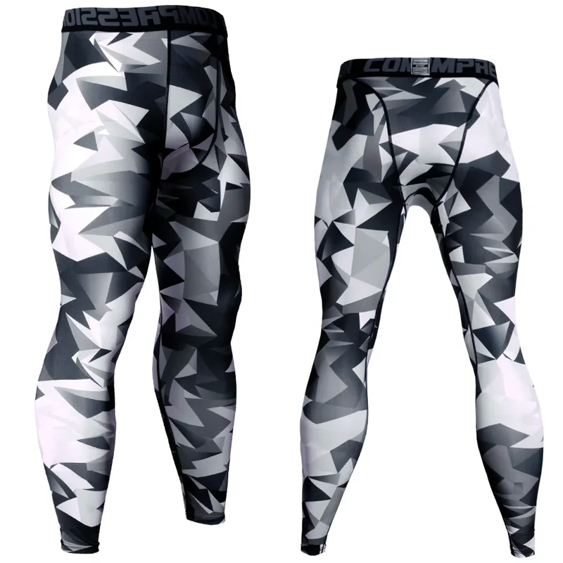 Pantaloni a Compressione da Uomo Leggings Calcio Corsa Palestra Leggins Calza