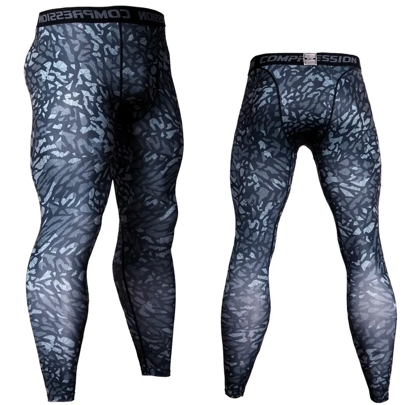 Pantaloni a Compressione da Uomo Leggings Calcio Corsa Palestra Leggins Calza