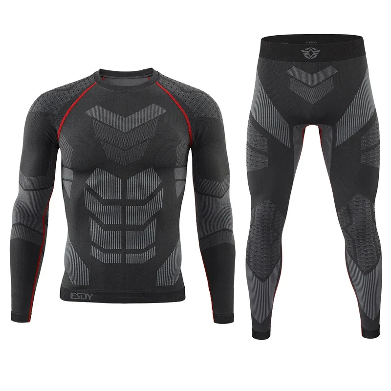 Herren Leggings Sporthose Set Kompressionsshirt Laufshirt Hose Kompressionshose