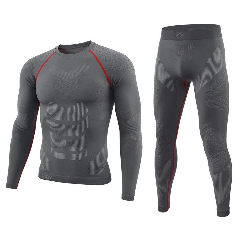 Herren Leggings Sporthose Set Kompressionsshirt Laufshirt Hose Kompressionshose