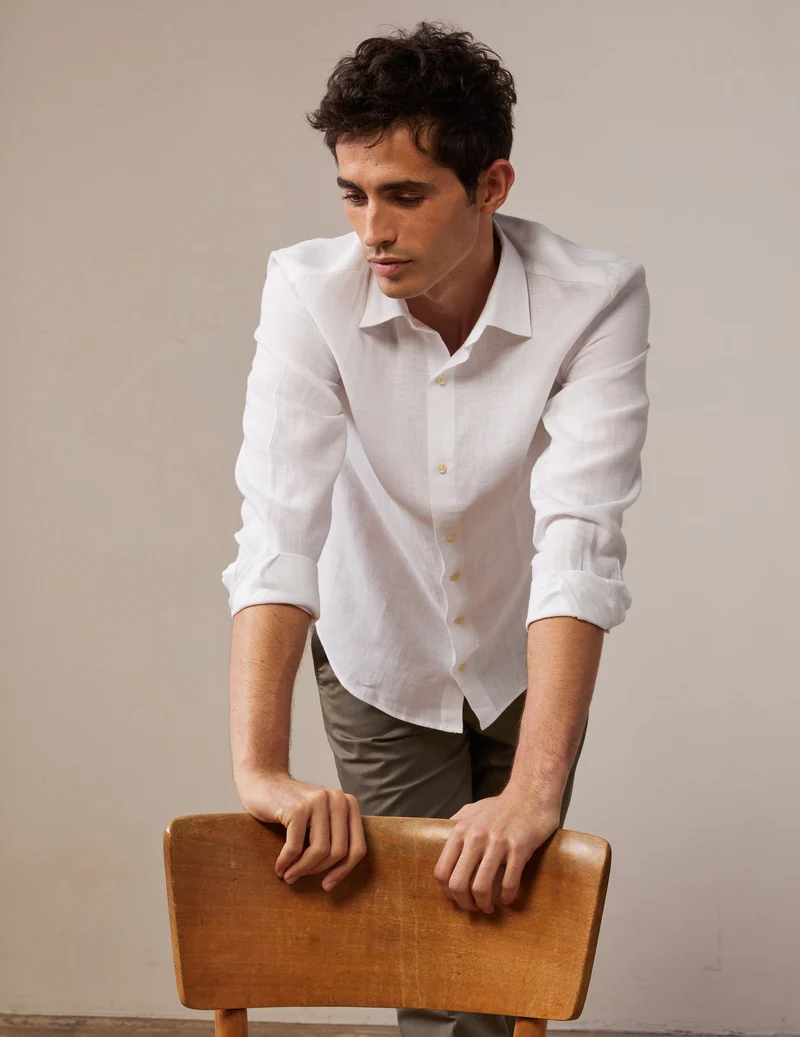 Chemise Auguste en lin blanche