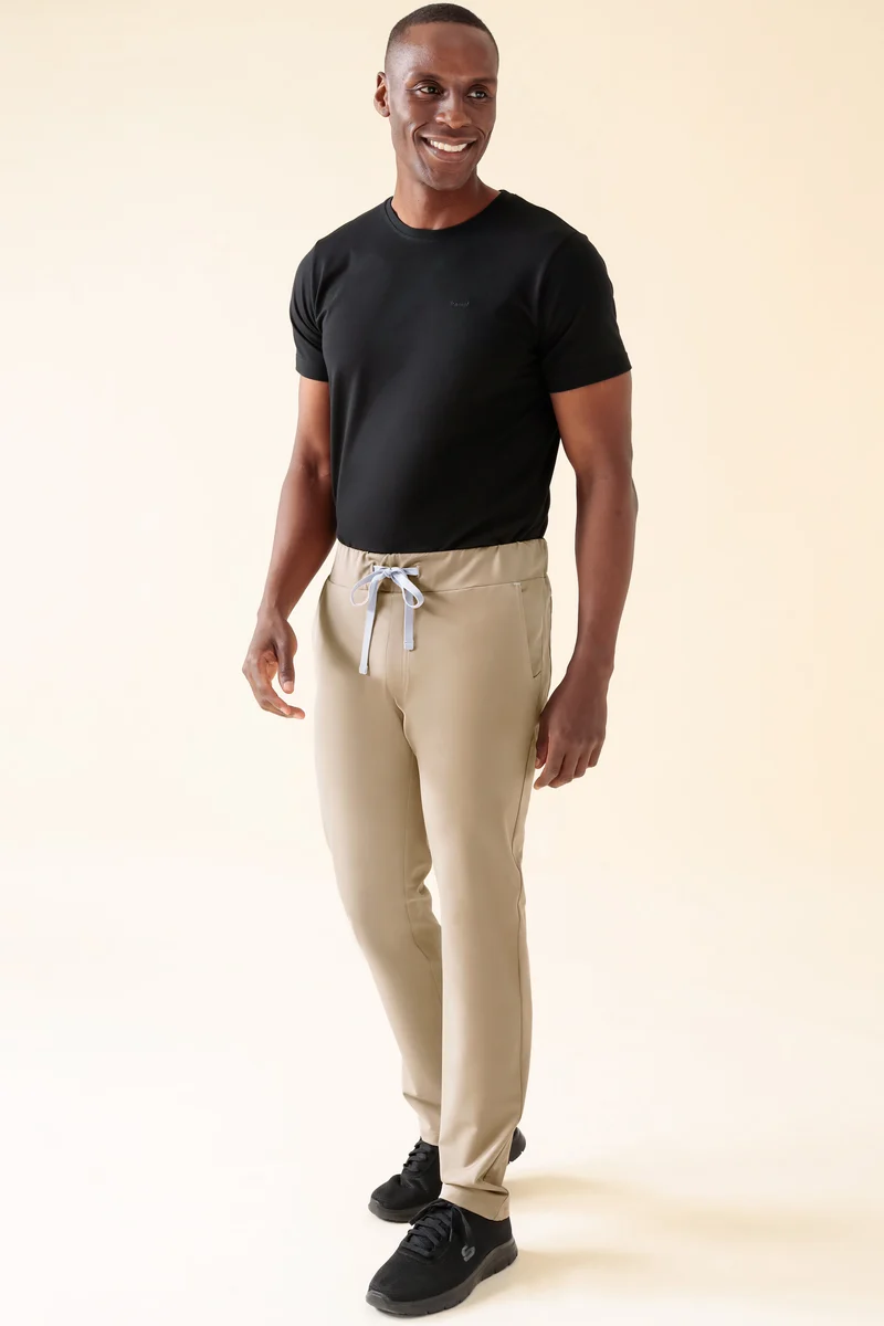 KAERE Hose Herren - gerader Saum ohne Beintaschen sand
