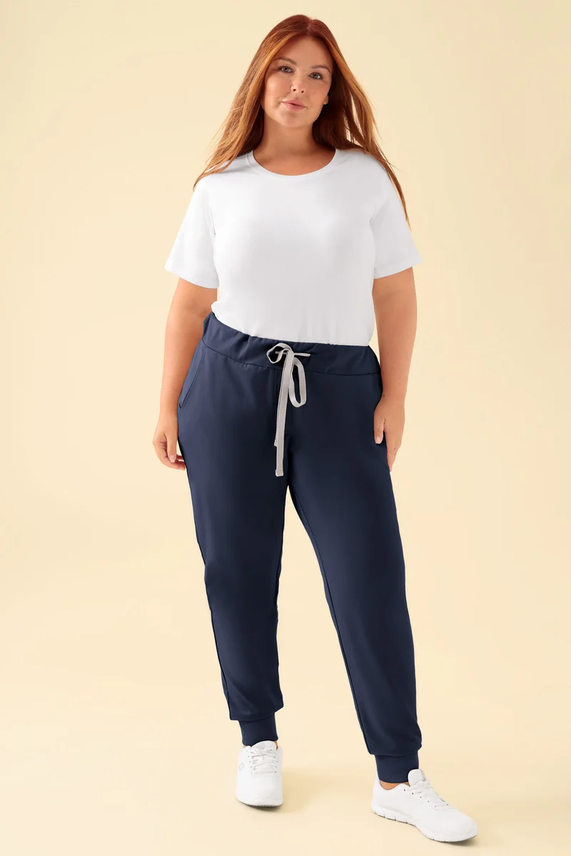 KAERE Hose Damen - Saumbündchen ohne Beintaschen navy