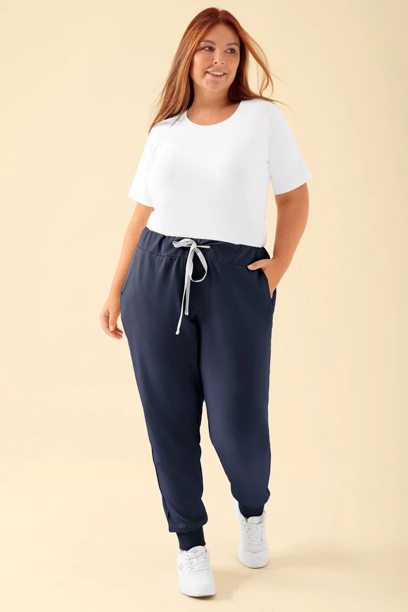 KAERE Hose Damen - Saumbündchen ohne Beintaschen navy