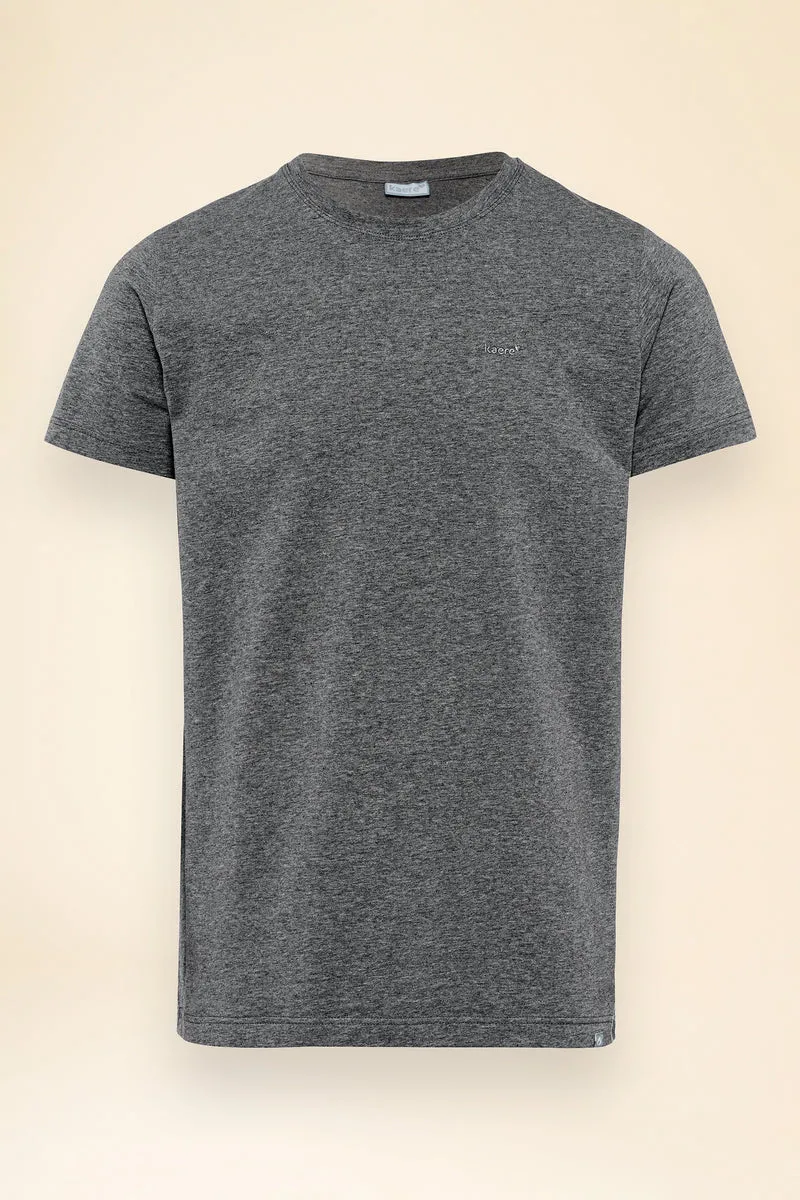 KAERE Shirt Herren - Kurzarm dunkelgrau melange