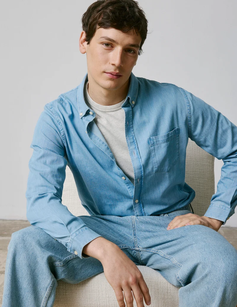 Chemise gabriel en denim bleu