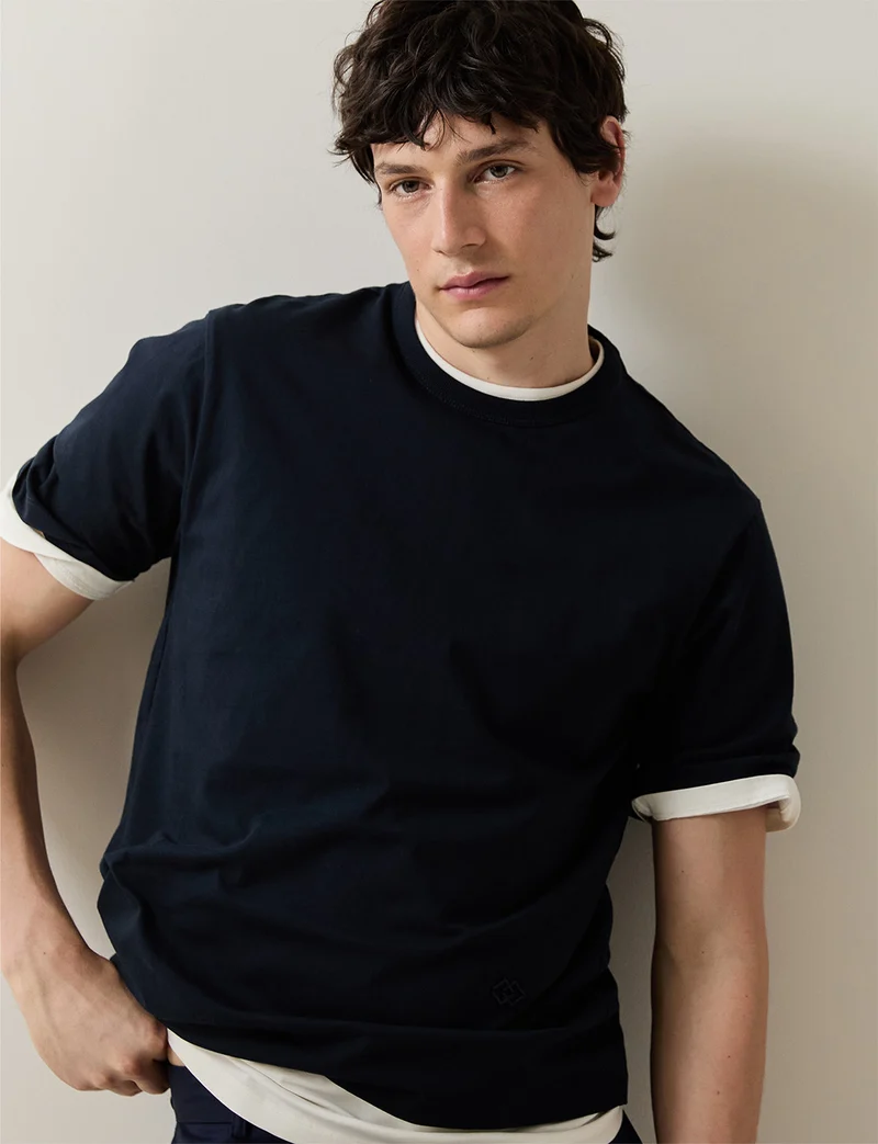 T-shirt Marcel en coton Supima marine