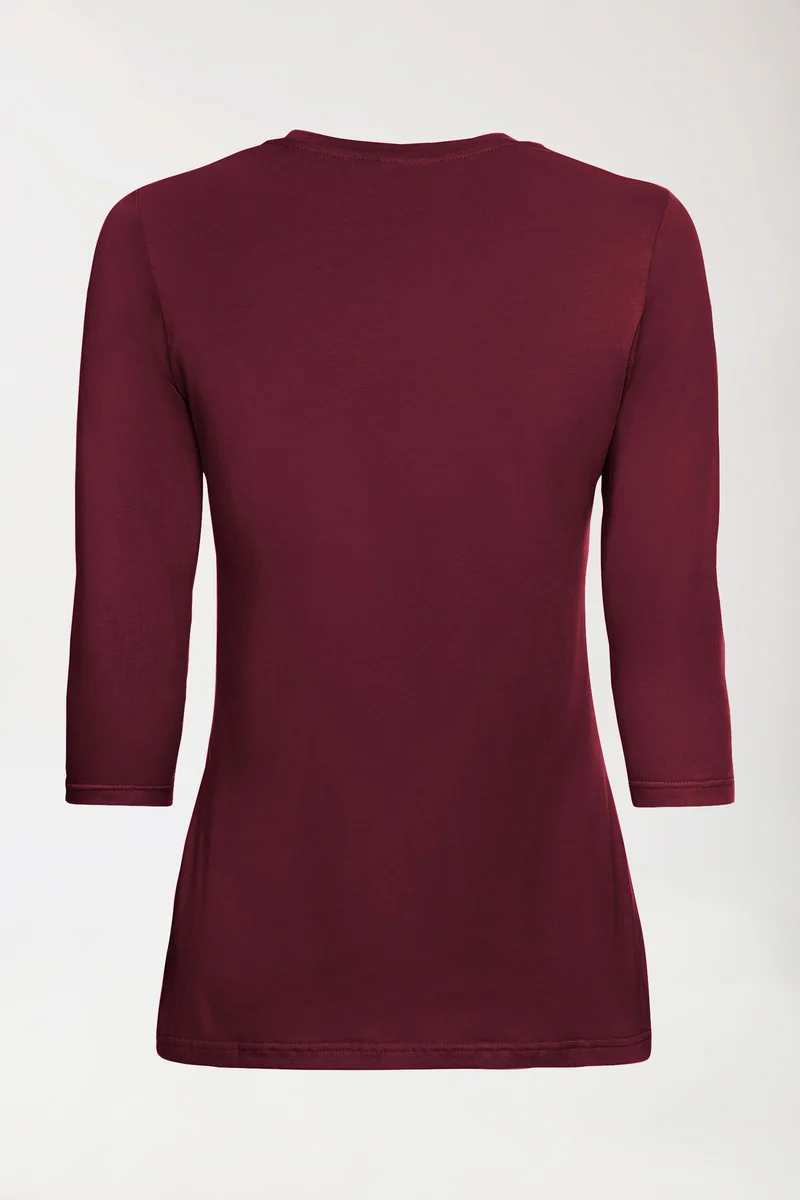 CORE Shirt Damen - 3/4 Arm bordeaux