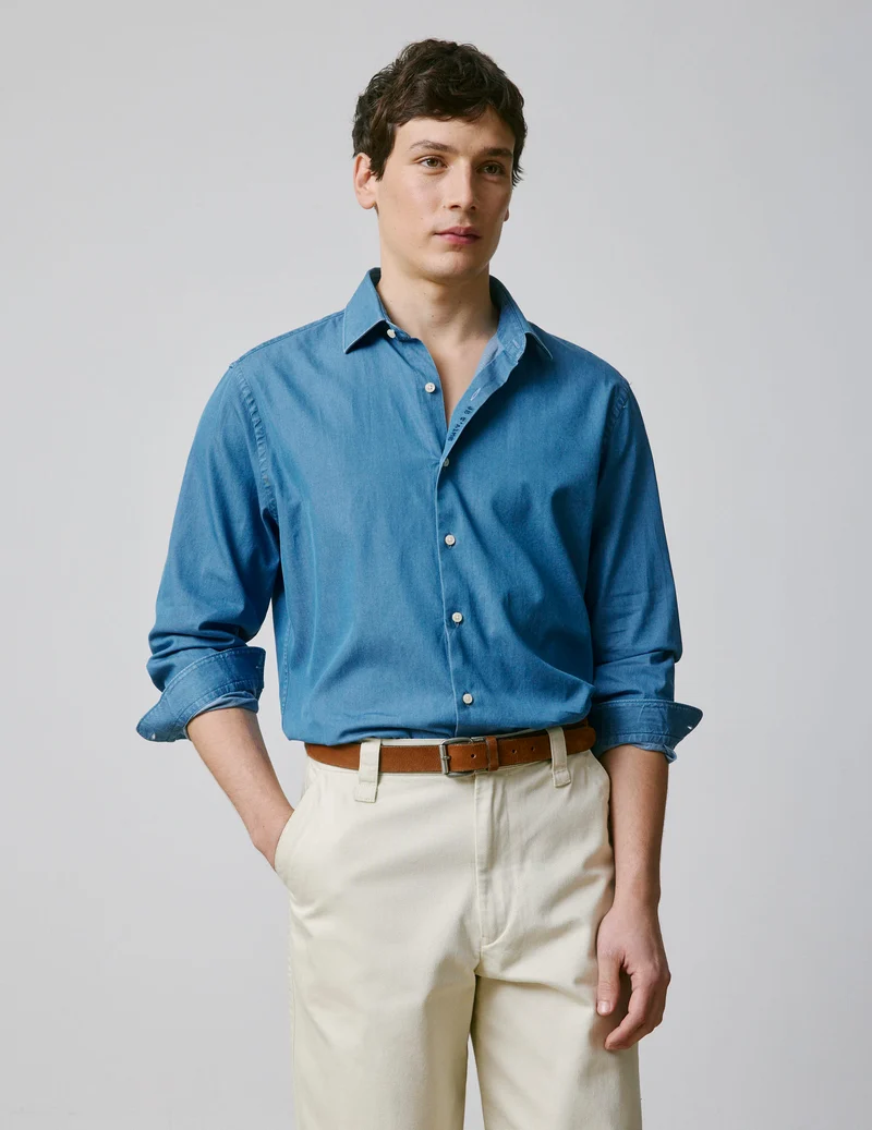 Chemise mixte "Je t'aime" en denim