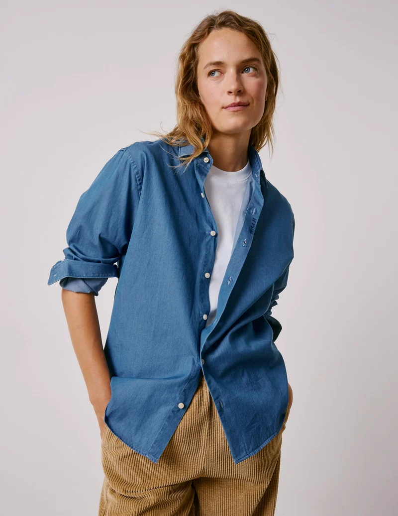 Chemise mixte "Je t'aime" en denim