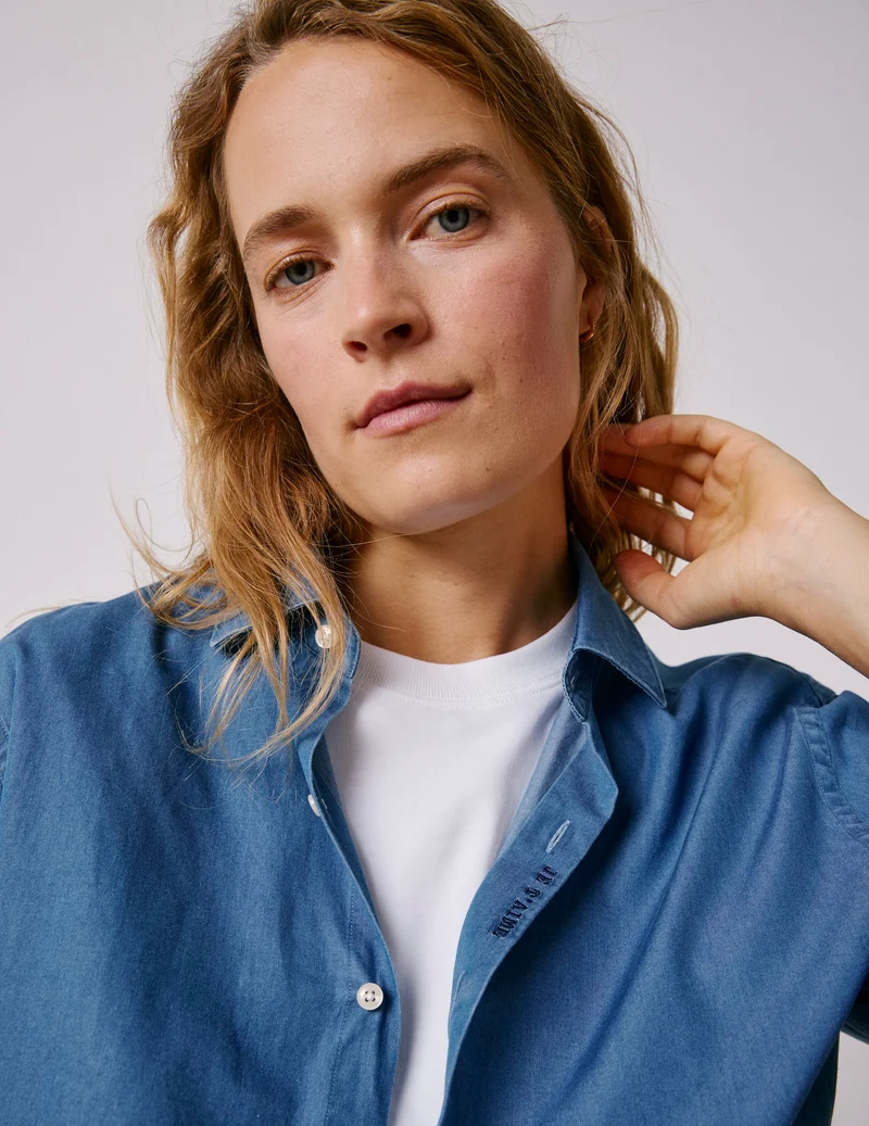 Chemise mixte "Je t'aime" en denim