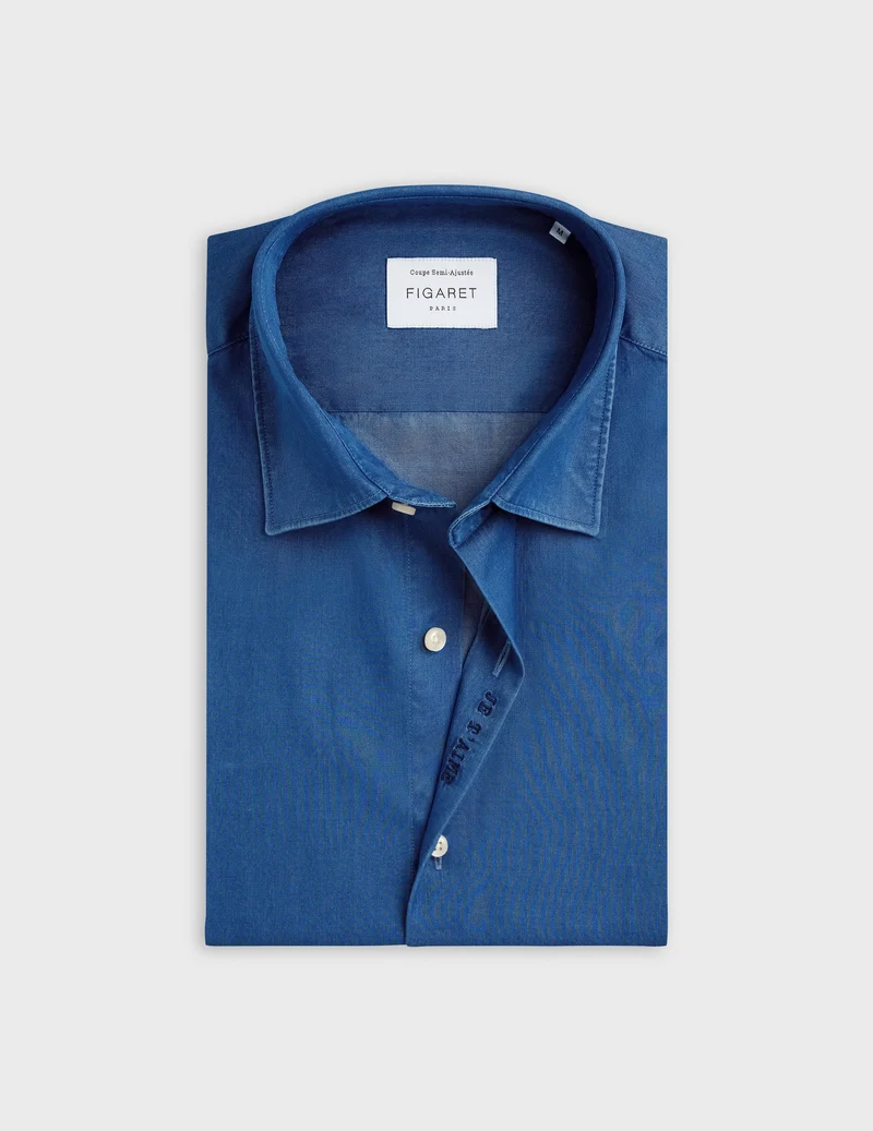 Chemise mixte "Je t'aime" en denim