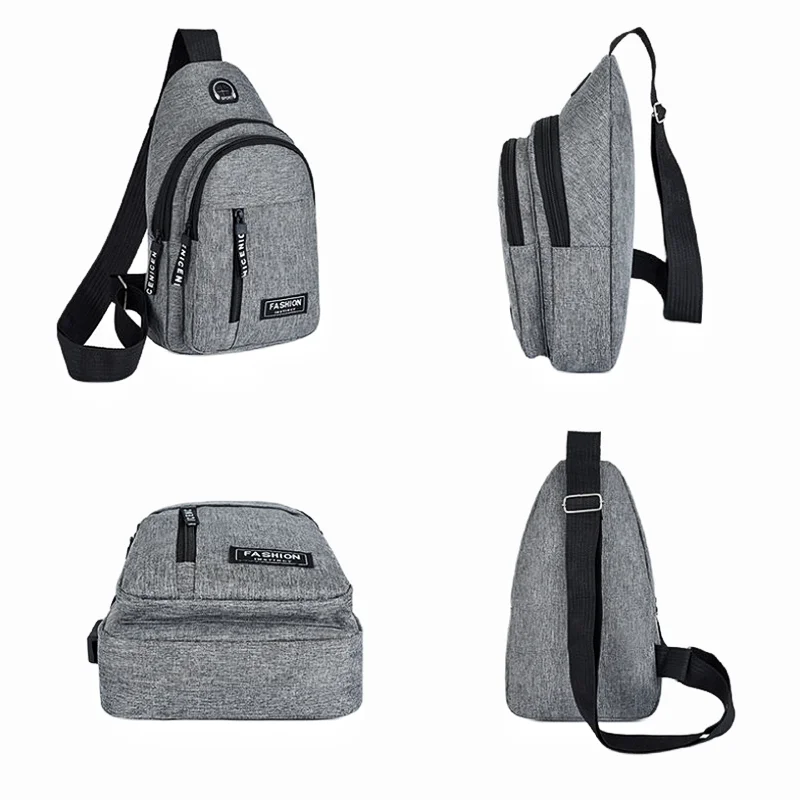 Zaino Monospalla Borsa Da Petto Marsupio Per Uomo Borsello Moto con Porta USB