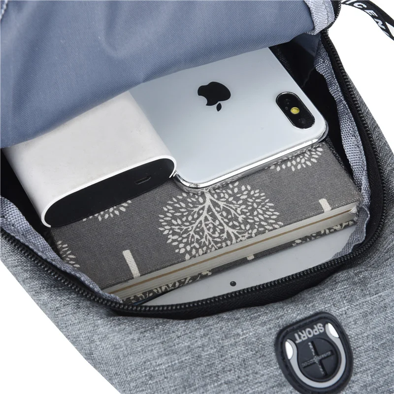 Zaino Monospalla Borsa Da Petto Marsupio Per Uomo Borsello Moto con Porta USB