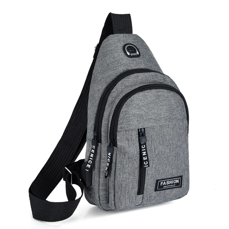 Zaino Monospalla Borsa Da Petto Marsupio Per Uomo Borsello Moto con Porta USB