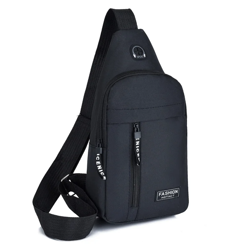 Zaino Monospalla Borsa Da Petto Marsupio Per Uomo Borsello Moto con Porta USB