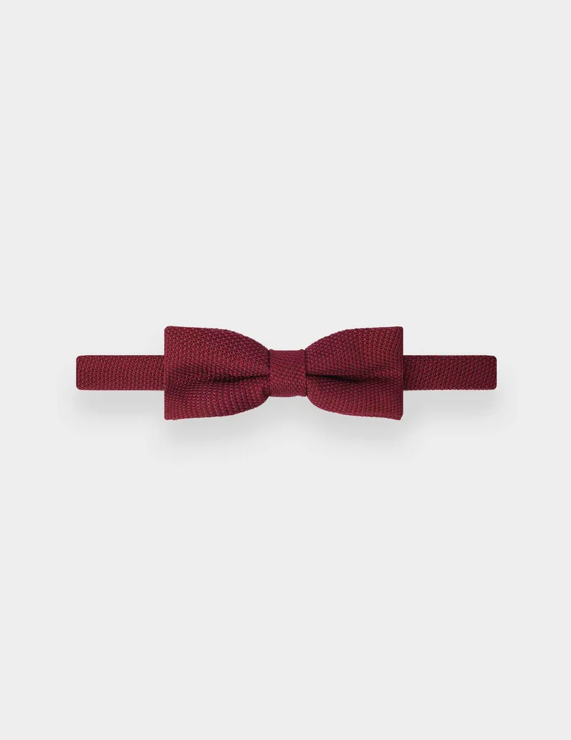 Nœud papillon en grenadine de soie bordeaux