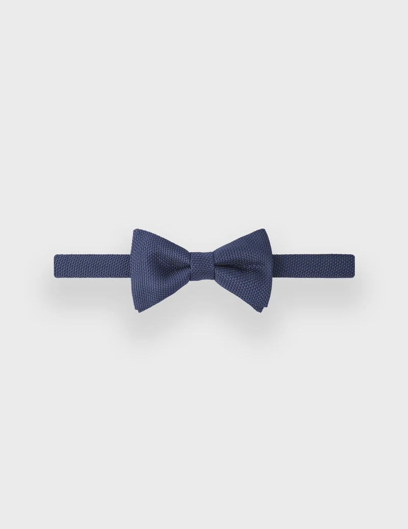 Nœud papillon en grenadine de soie bleue