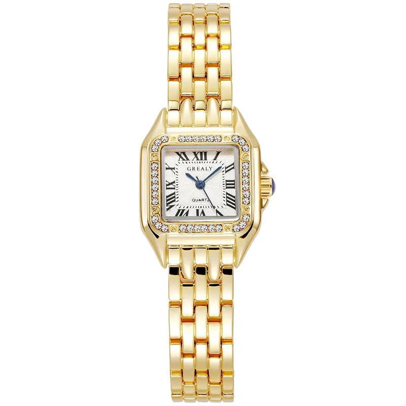 Damen Armbanduhr Armband Uhren Luxus Quarz Uhr Silber Gold Business Quarzuhr