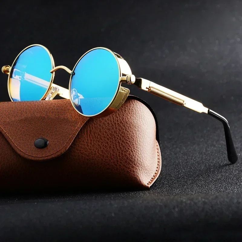 Damen Sonnenbrille Luxus Modische runde Herren Brille Vintage UV400
