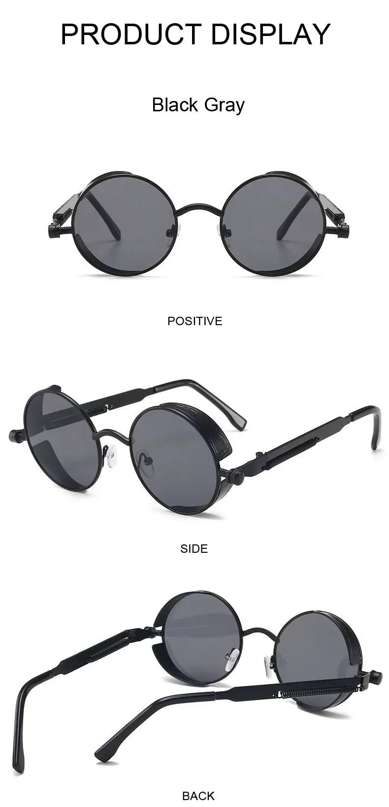 Damen Sonnenbrille Luxus Modische runde Herren Brille Vintage UV400
