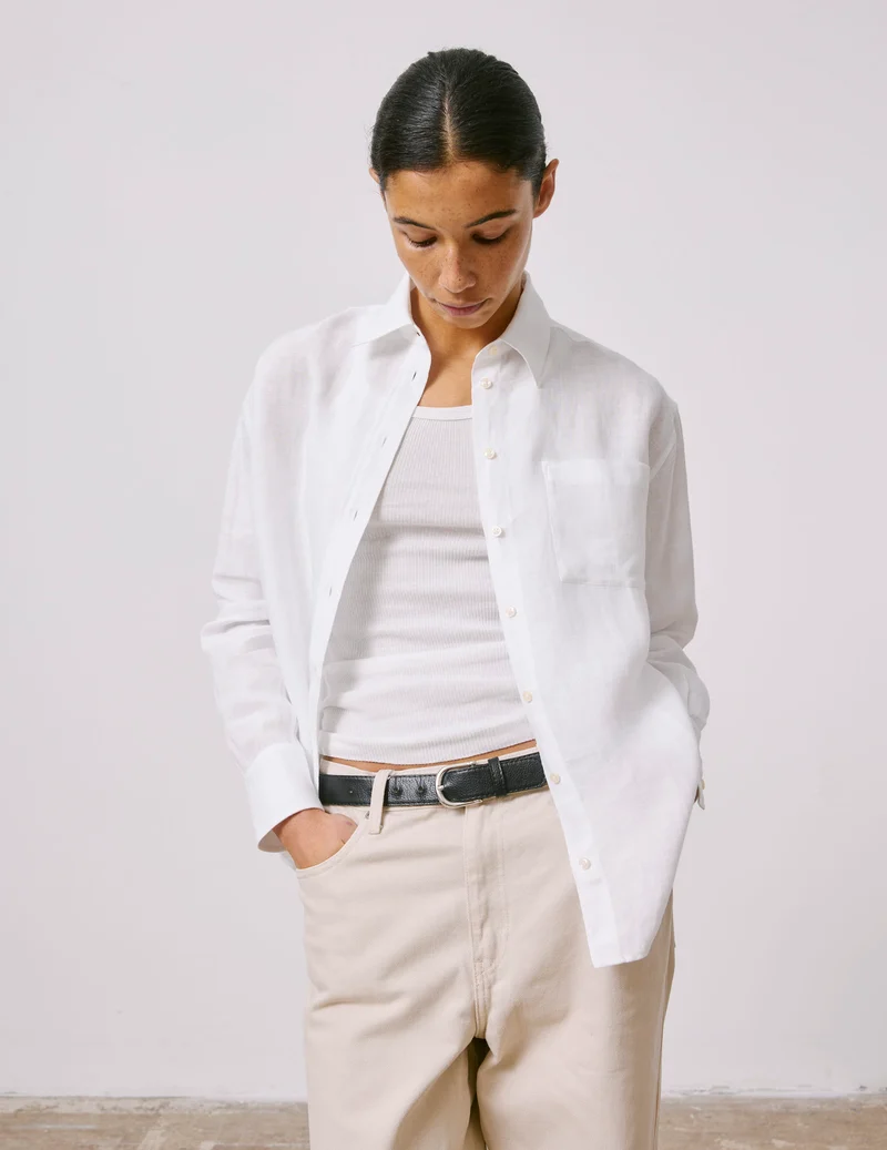 Chemise Charlotte en lin blanche