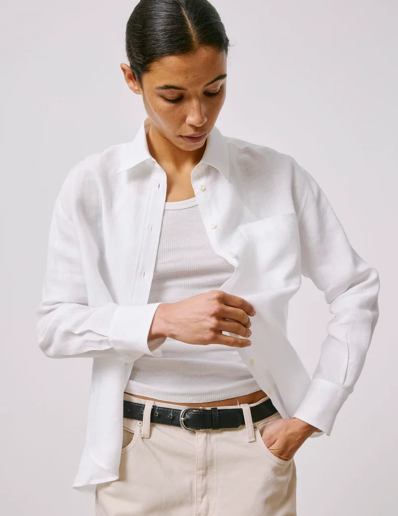 Chemise Charlotte en lin blanche