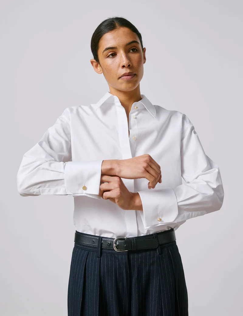Chemise Hillie gorge cachée blanche
