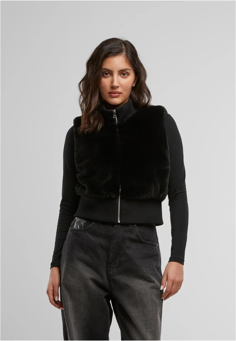 UC Cropped Faux Fur Vest