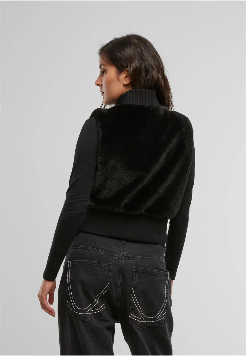 UC Cropped Faux Fur Vest
