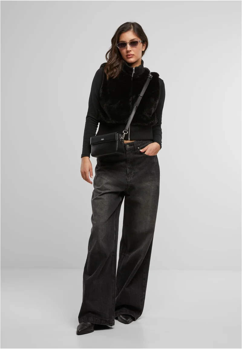 UC Cropped Faux Fur Vest