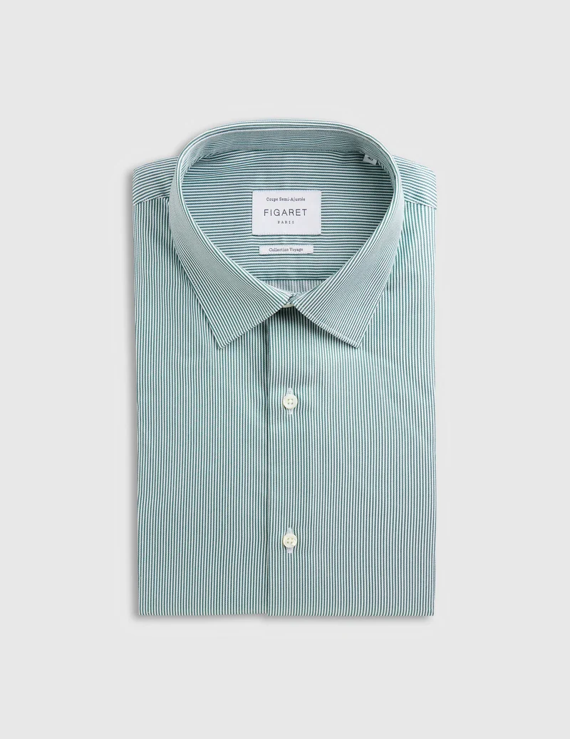 Chemise semi-ajustée Voyage verte