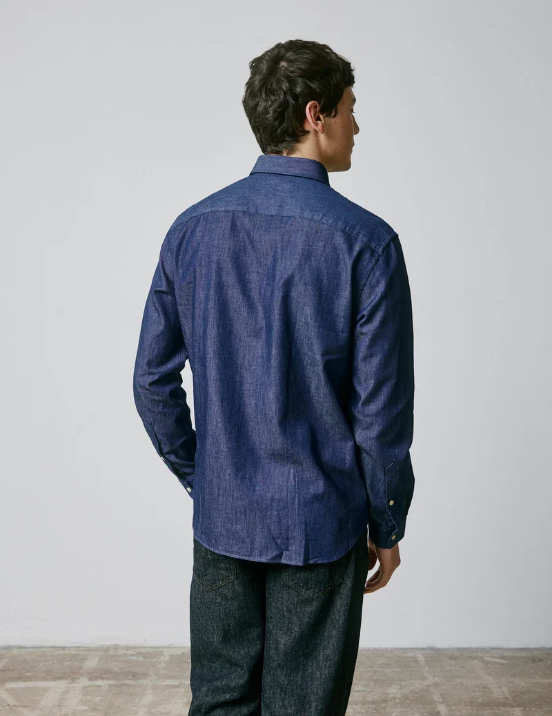 Chemise gabriel en denim bleu marine