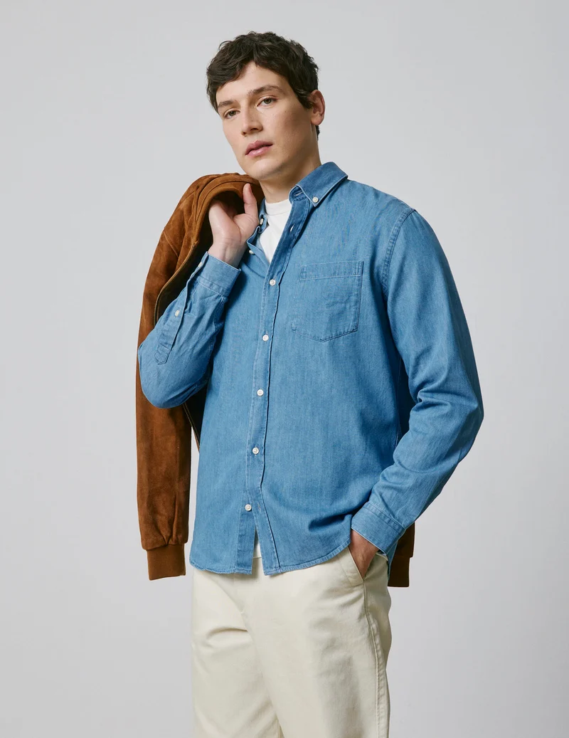 Chemise gabriel en denim bleu
