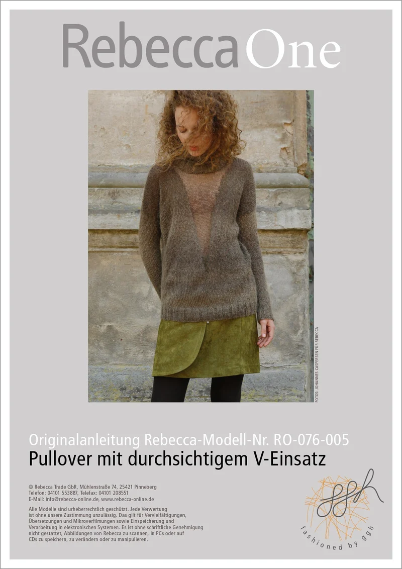 Strickanleitung - Pulli mit durchsichtigem V
