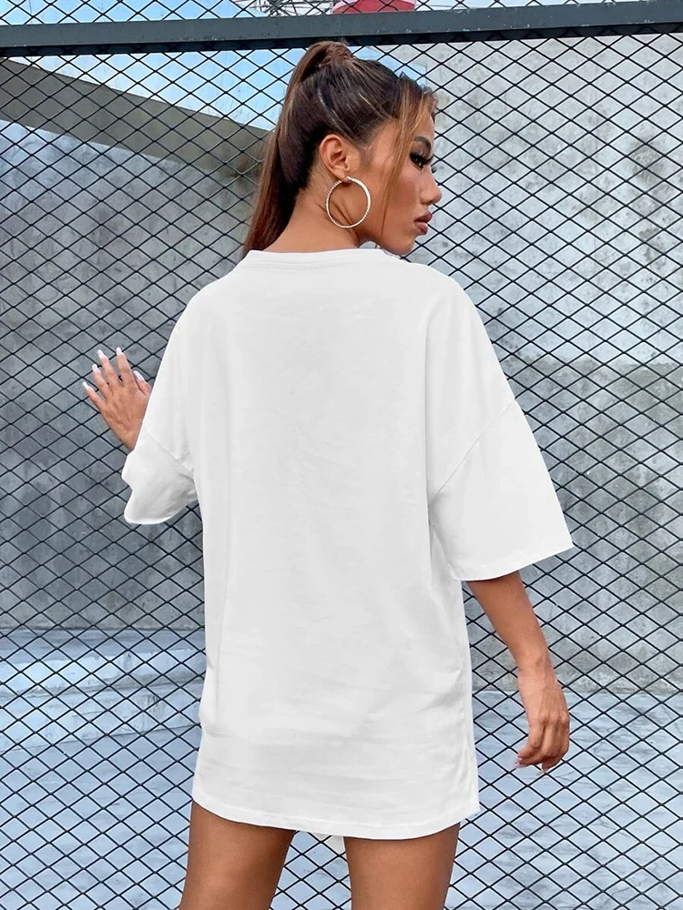 Damen Sommer Top NEW YORK U.S.A T-Shirt Rundhals Streetwear Baumwoll Damentop